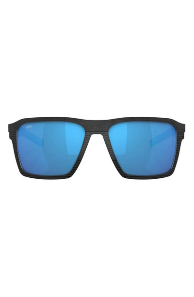 Shop Costa Del Mar Antille 58mm Polarized Square Sunglasses In Blue Mirror
