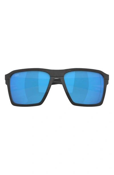 Shop Costa Del Mar Antille 58mm Polarized Square Sunglasses In Blue Mirror