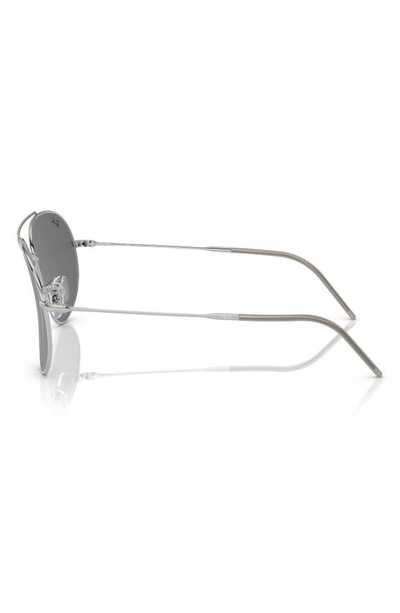 Ray Ban Ray-ban Reverse 62mm Oversize Aviator Sunglasses In Silver