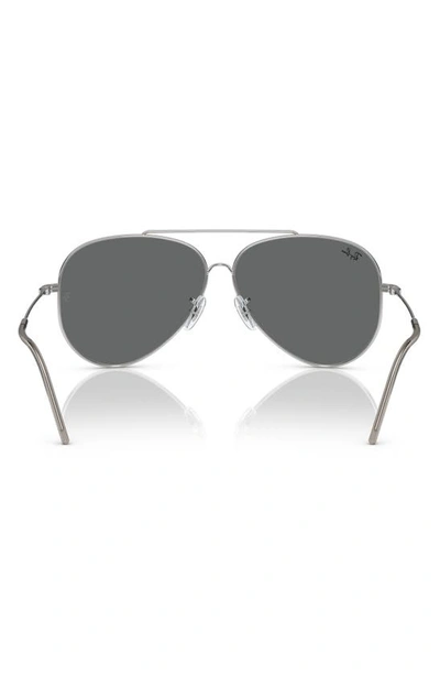 Shop Ray Ban Reverse 62mm Oversize Aviator Sunglasses In Silver
