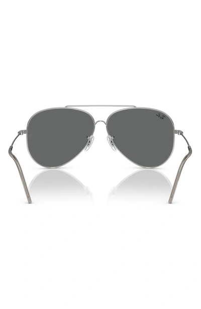 Ray Ban Ray-ban Reverse 62mm Oversize Aviator Sunglasses In Silver