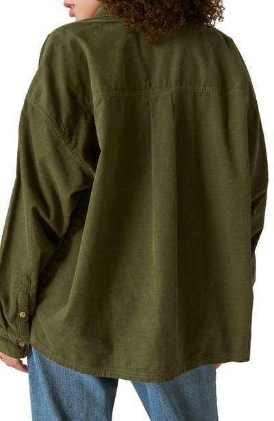 Shop Lucky Brand Cotton Corduroy Button-up Shirt In Dusty Olive