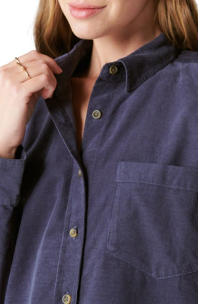 Shop Lucky Brand Cotton Corduroy Button-up Shirt In Navy
