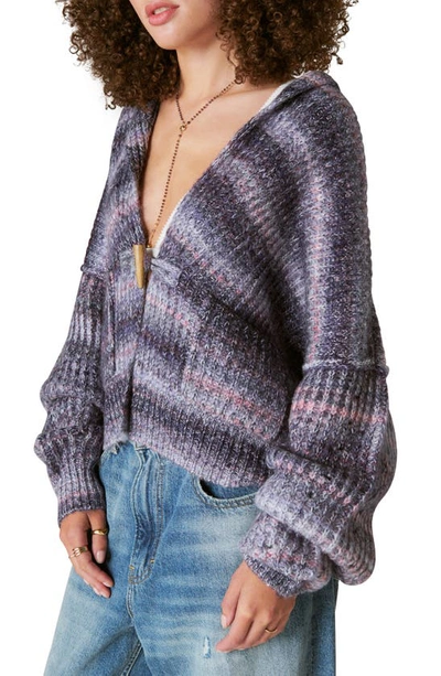 Shop Lucky Brand Toggle Front Stripe Cardigan In Berry Conserve Multi