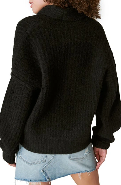 Shop Lucky Brand Toggle Front Cardigan In Black