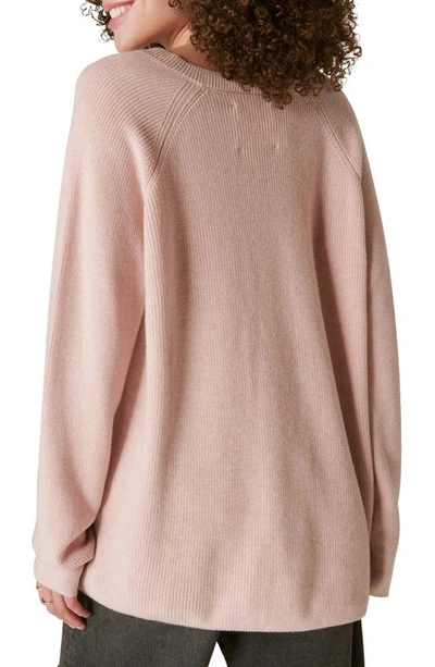 Shop Lucky Brand Cloud Soft V-neck Sweater In Sepia Rose