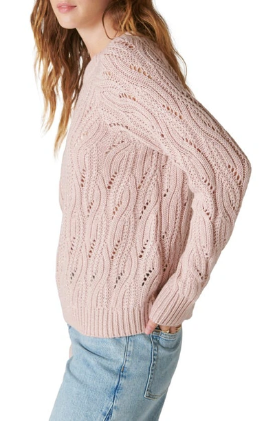 Shop Lucky Brand Metallic Thread Cable Sweater In Sepia Rose