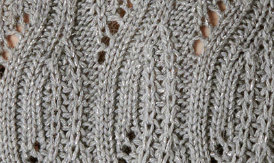 Shop Lucky Brand Metallic Thread Cable Sweater In Medium Heather Grey