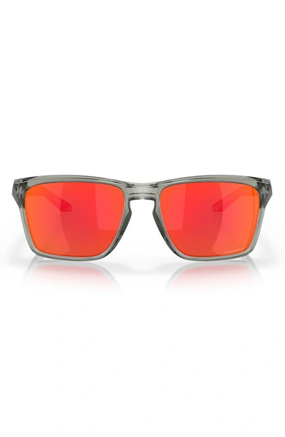 Oakley Sylas 57mm Prizm™ Rectangular Sunglasses In Grey Metal