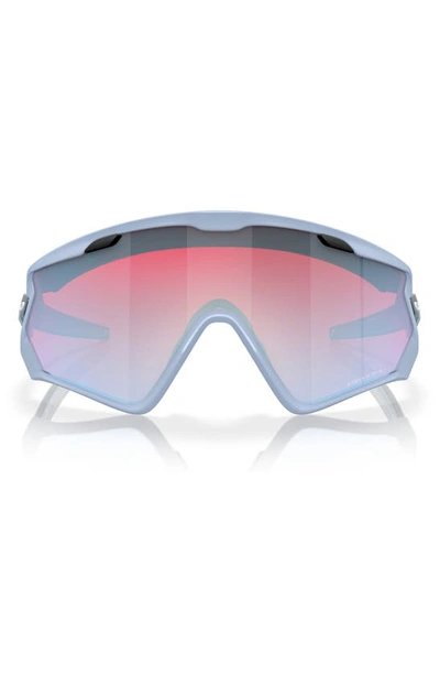 Shop Oakley Wind Jacket 2.0 Shield Sunglasses In Sapphire