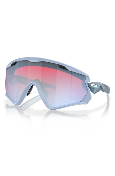 Shop Oakley Wind Jacket 2.0 Shield Sunglasses In Sapphire