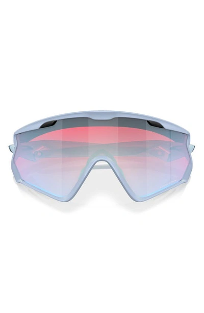Shop Oakley Wind Jacket 2.0 Shield Sunglasses In Sapphire