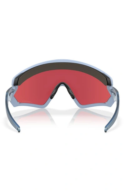 Shop Oakley Wind Jacket 2.0 Shield Sunglasses In Sapphire