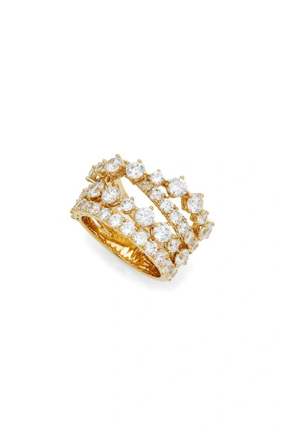 Nadri Cubic Zirconia Crisscross Stack Ring In Gold