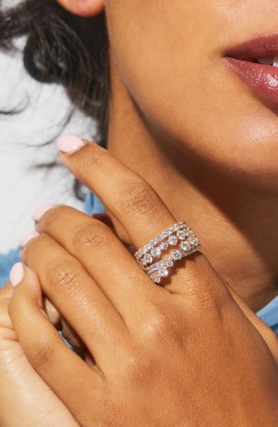 Nadri Cubic Zirconia Crisscross Stack Ring In Gold