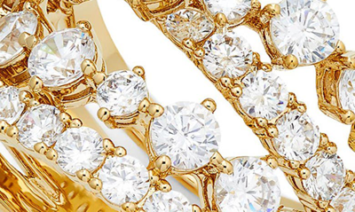 Nadri Cubic Zirconia Crisscross Stack Ring In Gold