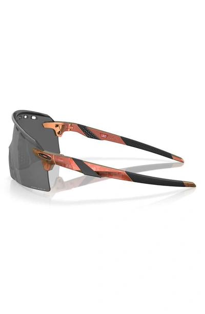 Shop Oakley Encoder Strike Vented Prizm™ Rimless Wrap Shield Sunglasses In Red