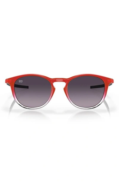 Shop Oakley Pitchman 50mm Prizm™ Gradient Round Sunglasses In Red