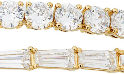 Shop Nadri Cubic Zirconia Hinge Bracelet In Gold