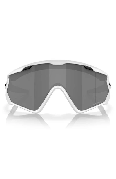 Shop Oakley Wind Jacket 2.0 Shield Sunglasses In White