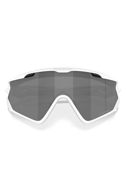 Shop Oakley Wind Jacket 2.0 Shield Sunglasses In White