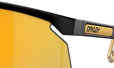 Shop Oakley Bxtr Metal 39mm Prizm™ Shield Sunglasses In Matte Black