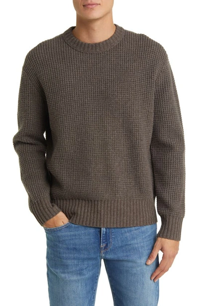 Shop Frame Crewneck Merino Wool Sweater In Mole