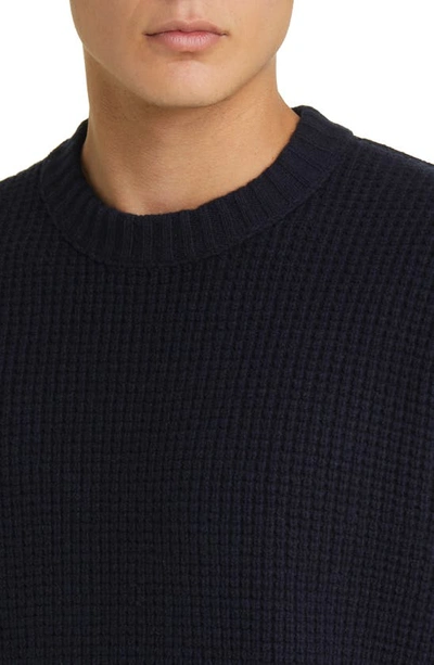 Shop Frame Crewneck Merino Wool Sweater In Navy