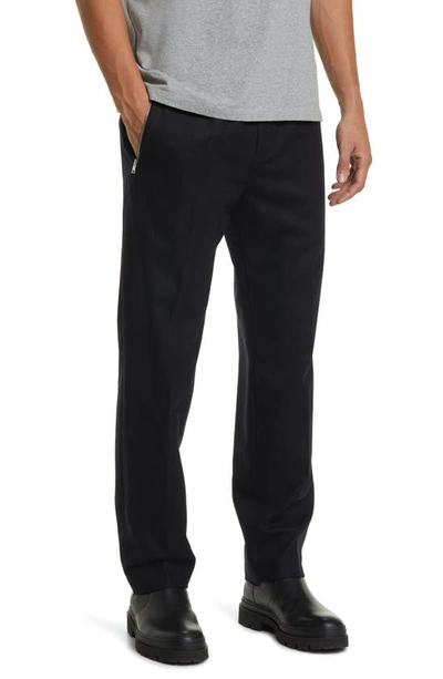 Shop Frame Wool Blend Flannel Travel Pants In Navy