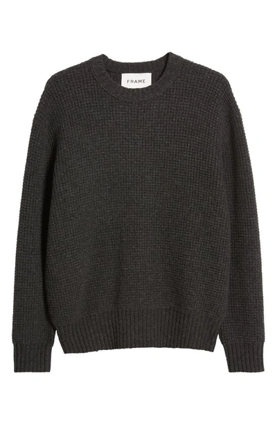 Shop Frame Crewneck Merino Wool Sweater In Charcoal