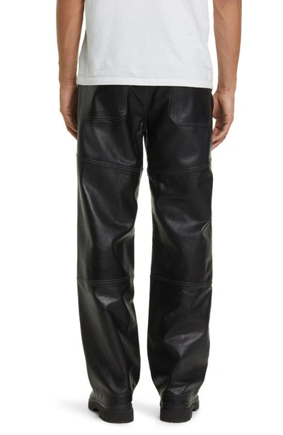 Shop Frame Lambskin Leather Pants In Black