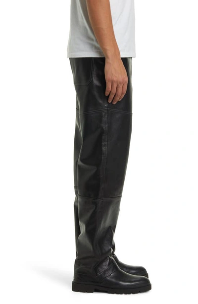 Shop Frame Lambskin Leather Pants In Black