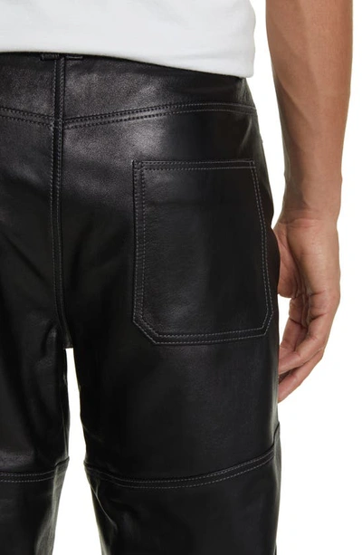 Shop Frame Lambskin Leather Pants In Black