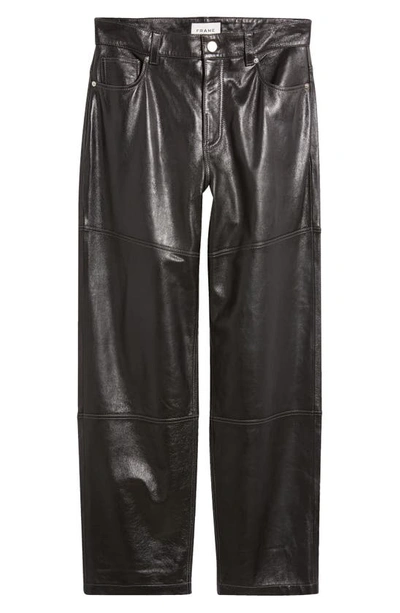 Shop Frame Lambskin Leather Pants In Black