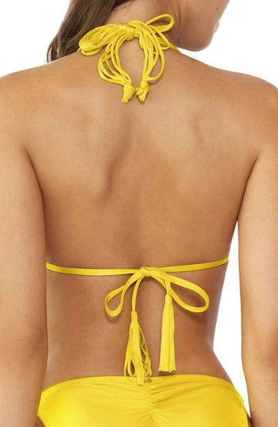 Shop Pq Swim Mila Macramé Triangle Bikini Top In Sunshine