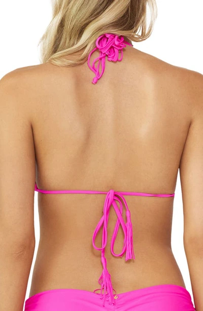Shop Pq Swim Isla Macramé Triangle Bikini Top In Hot Pink