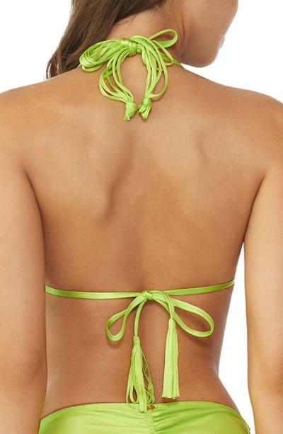 Shop Pq Swim Mila Macramé Triangle Bikini Top In Lime