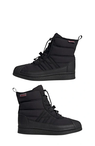 Shop Adidas Originals Kids' Superstar Boot In Black/ Black/ White