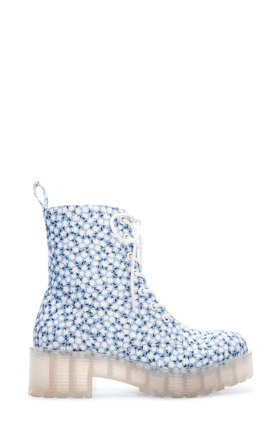 Shop Dirty Laundry Mazzy Floral Platform Combat Boot In Light Blue