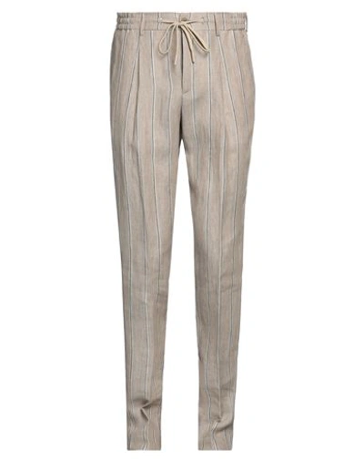 Shop Berwich Man Pants Beige Size 36 Linen