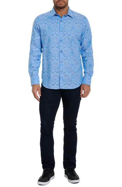 Shop Robert Graham Highland Woven Button-up Shirt In Light Blue