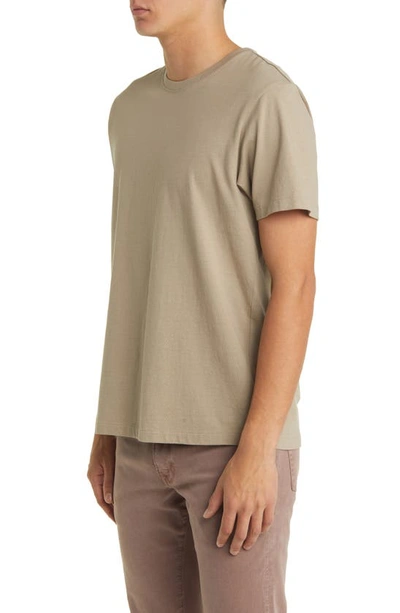 Frame Logo Cotton T-shirt In Stone Beige