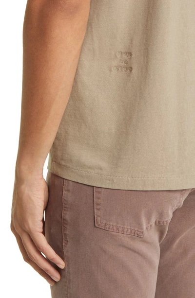 Frame Logo Cotton T-shirt In Stone Beige