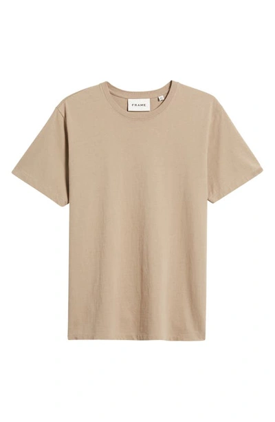Frame Logo Cotton T-shirt In Stone Beige