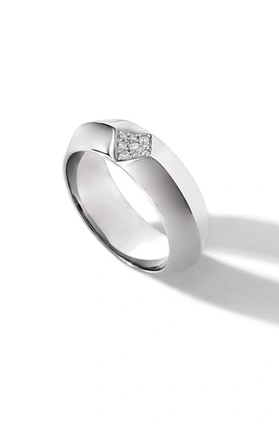 Shop Cast The Defiant Pavé Diamond Band Ring In Sterling Silver