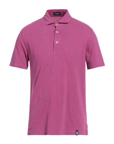 Shop Drumohr Man Polo Shirt Mauve Size Xxl Cotton In Purple