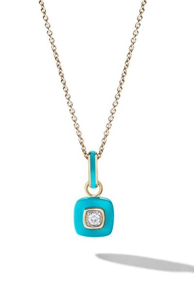 Shop Cast The Brilliant Diamond Pendant Necklace In Sterling Silver 9k/ Aqua