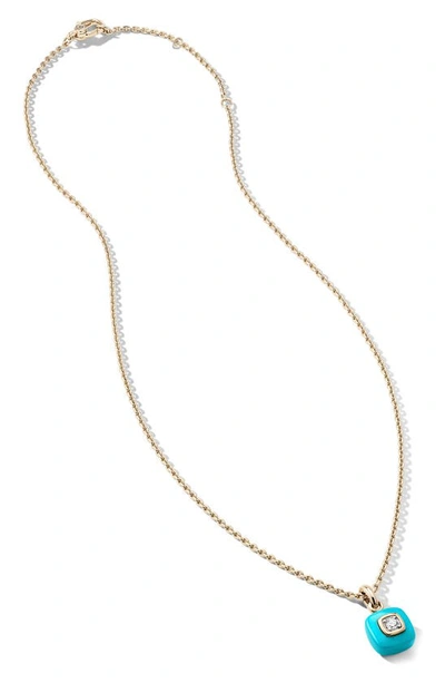 Shop Cast The Brilliant Diamond Pendant Necklace In Sterling Silver 9k/ Aqua