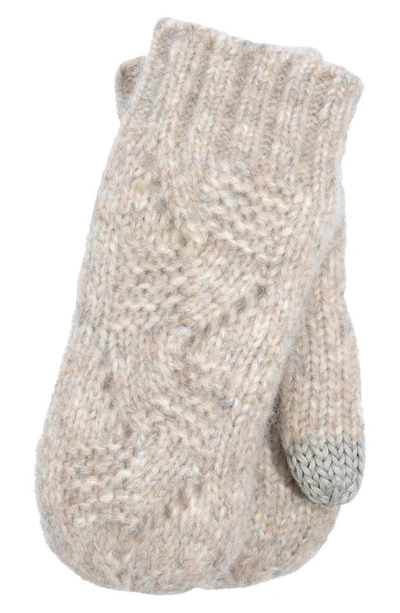 Shop Faherty Wool Blend Cable Mittens In Driftwood