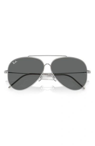 Shop Ray Ban Aviator Reverse 59mm Pilot Sunglasses In Silver